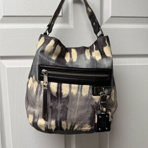 L.A.M.B. Black and Cream Tie-Dye Shoulder Bag